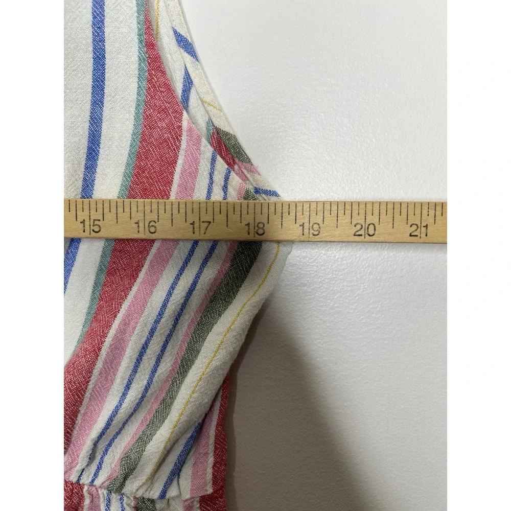 Old Navy Gauzy Shift Dress Full Button Sleeveless Linen Beachy Coastal Sz Large - Picture 8 of 10